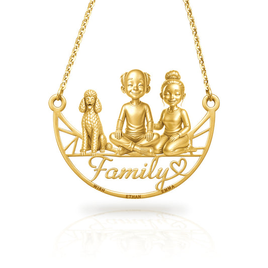 Soulyshine Poodle standard family and dog handcrafted necklace