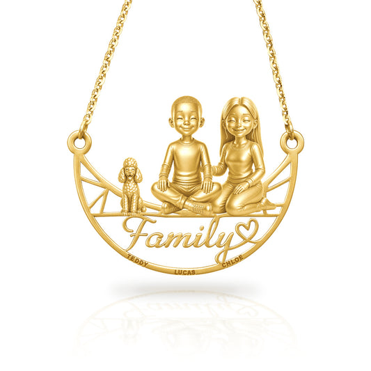 Soulyshine Poodle toy family and dog handcrafted necklace