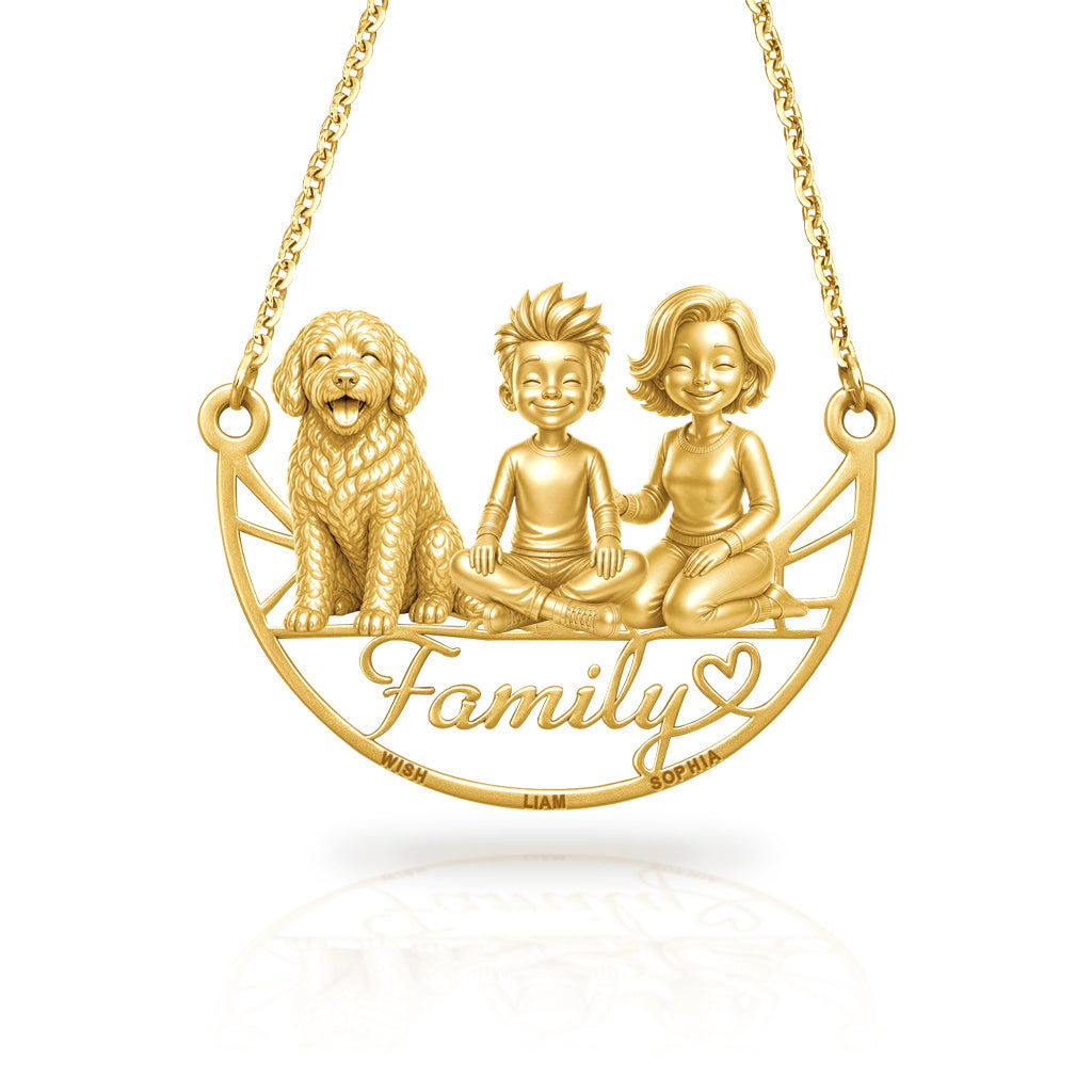 Soulyshine Portuguese Water Dog family and dog handcrafted necklace