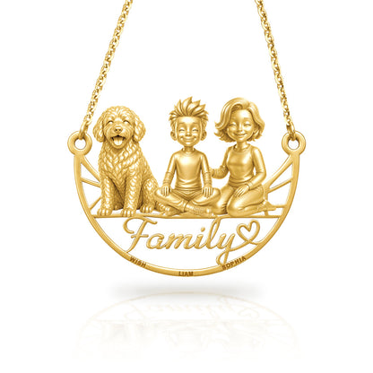 Soulyshine Portuguese Water Dog family and dog handcrafted necklace