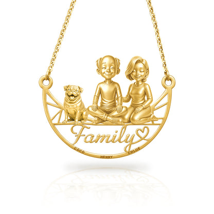 Soulyshine Pug family and dog handcrafted necklace