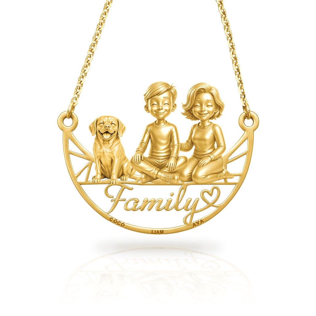 Soulyshine Puggle family and dog handcrafted necklace