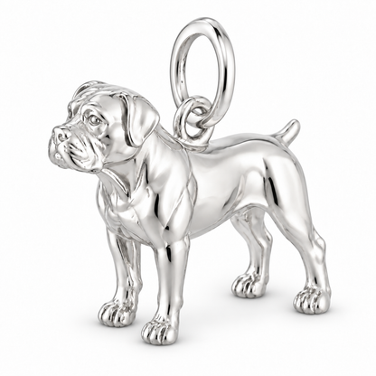 Polished silver dog charm – Boerboel