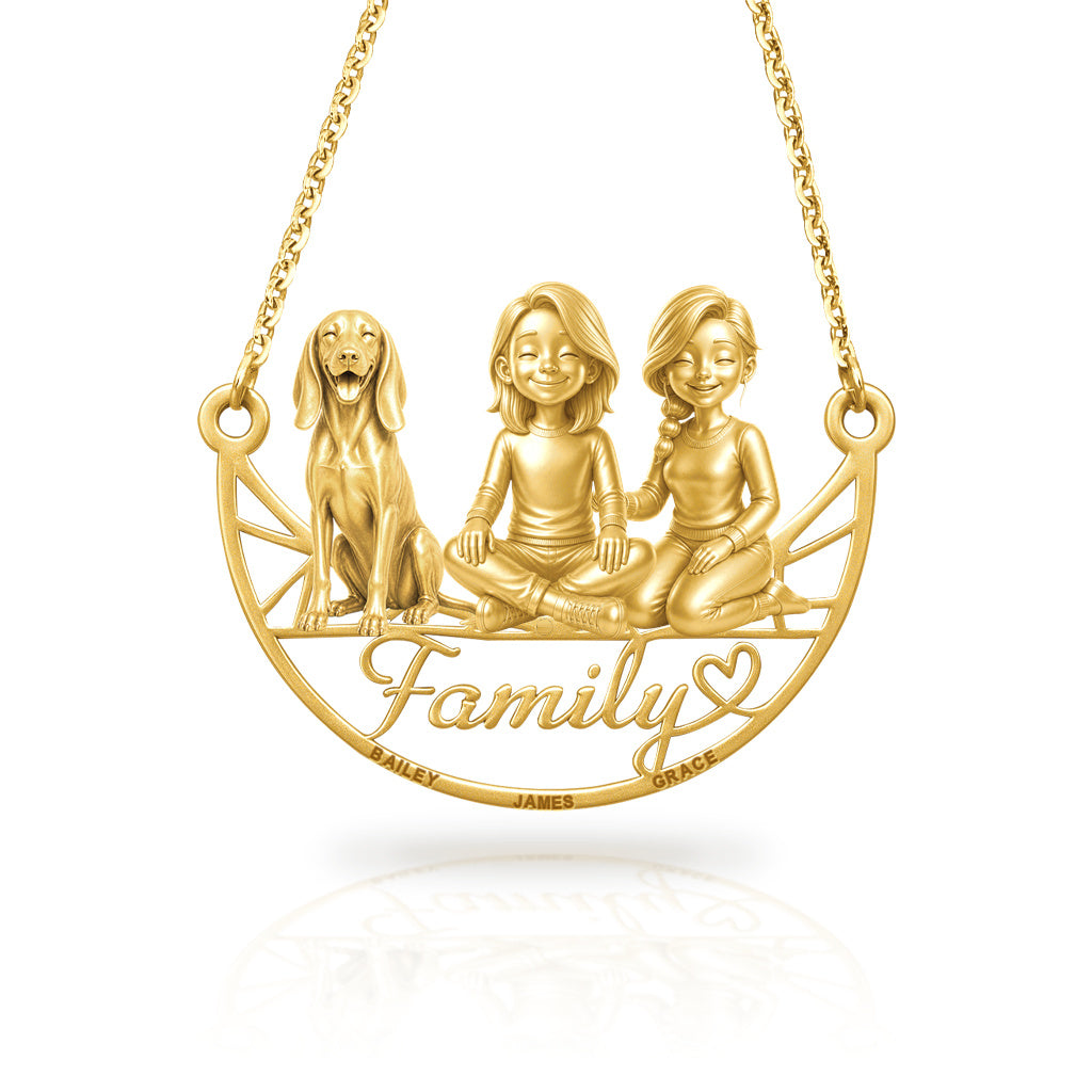 Soulyshine Redbone Coonhound family and dog handcrafted necklace