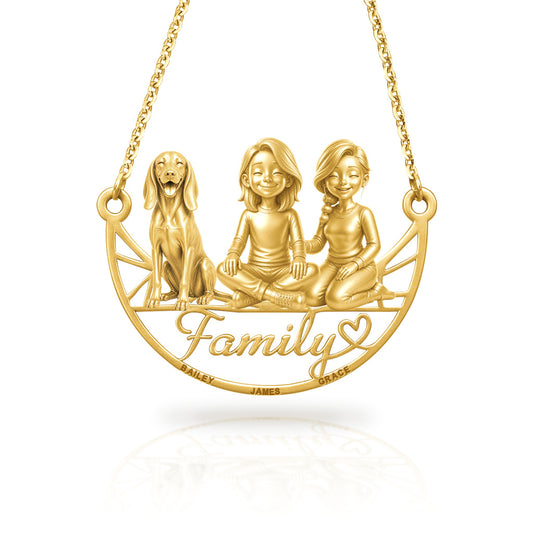 Soulyshine Redbone Coonhound family and dog handcrafted necklace