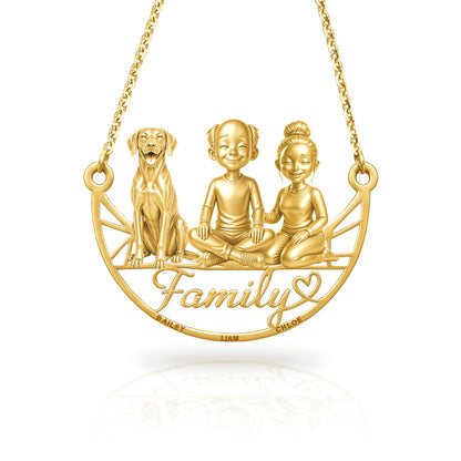 Soulyshine Rhodesian Ridgeback family and dog handcrafted necklace