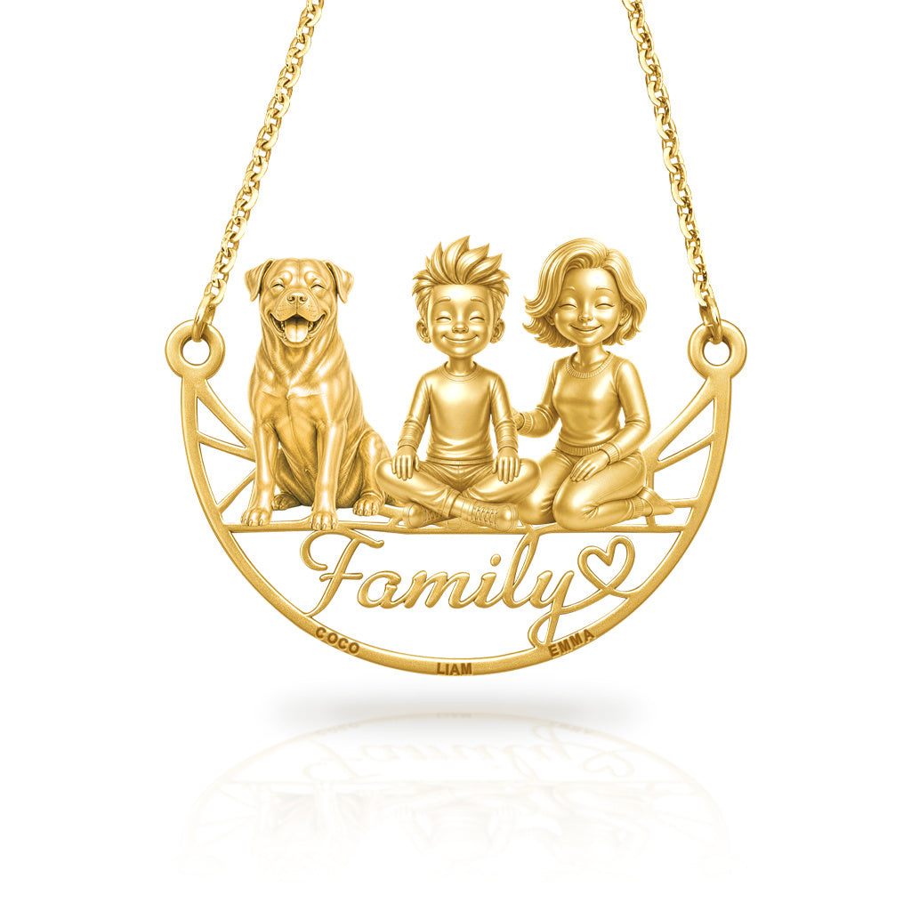 Soulyshine Rottweiler family and dog handcrafted necklace