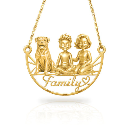 Soulyshine Rottweiler family and dog handcrafted necklace
