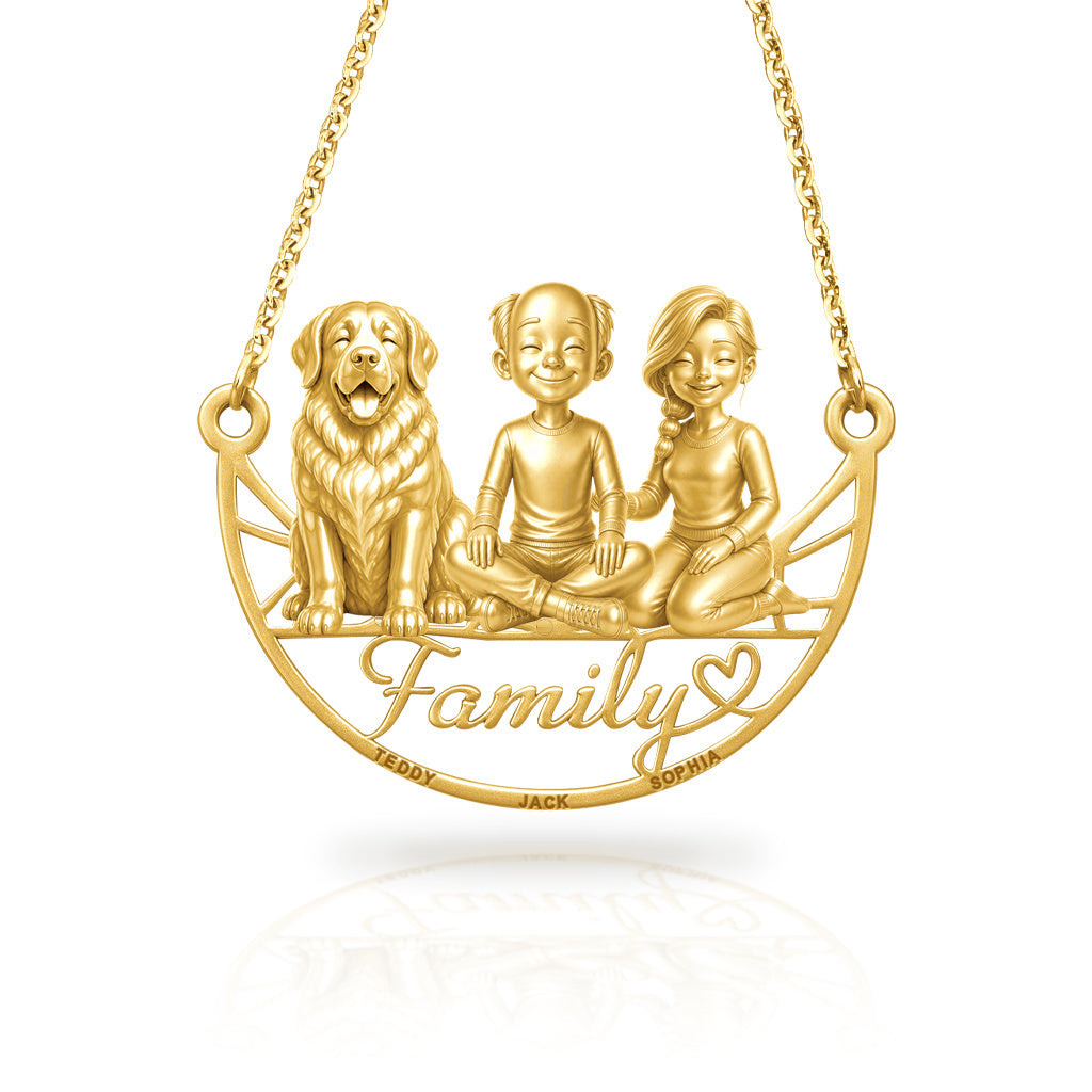 Soulyshine Saint Bernard family and dog handcrafted necklace