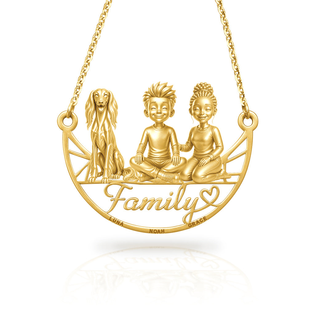 Soulyshine Saluki family and dog handcrafted necklace