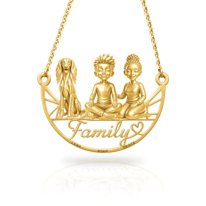 Soulyshine Saluki family and dog handcrafted necklace