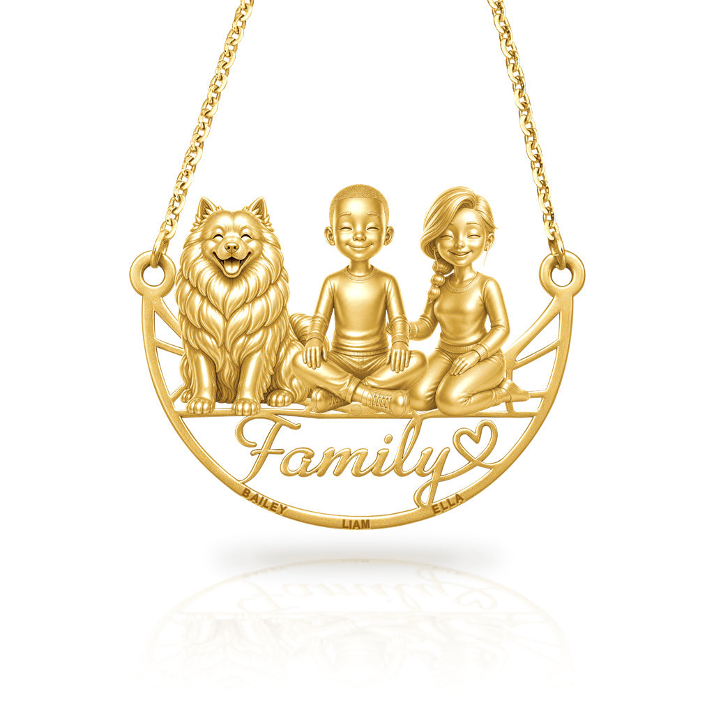 Soulyshine Samoyed family and dog handcrafted necklace