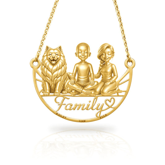 Soulyshine Samoyed family and dog handcrafted necklace