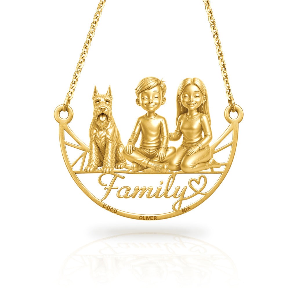 Soulyshine Schnauzer Giant family and dog handcrafted necklace