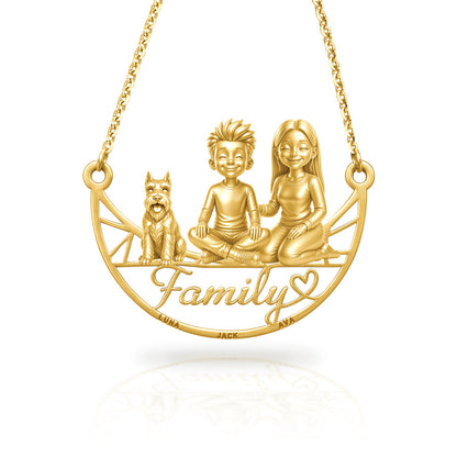 Soulyshine Schnauzer Miniature cropped ears family and dog handcrafted necklace
