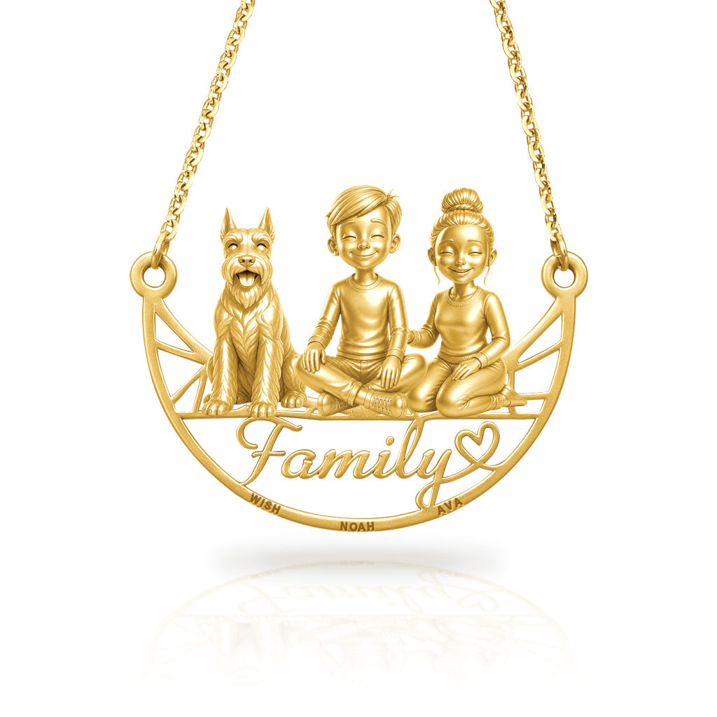 Soulyshine Schnauzer Standard cropped ears family and dog handcrafted necklace