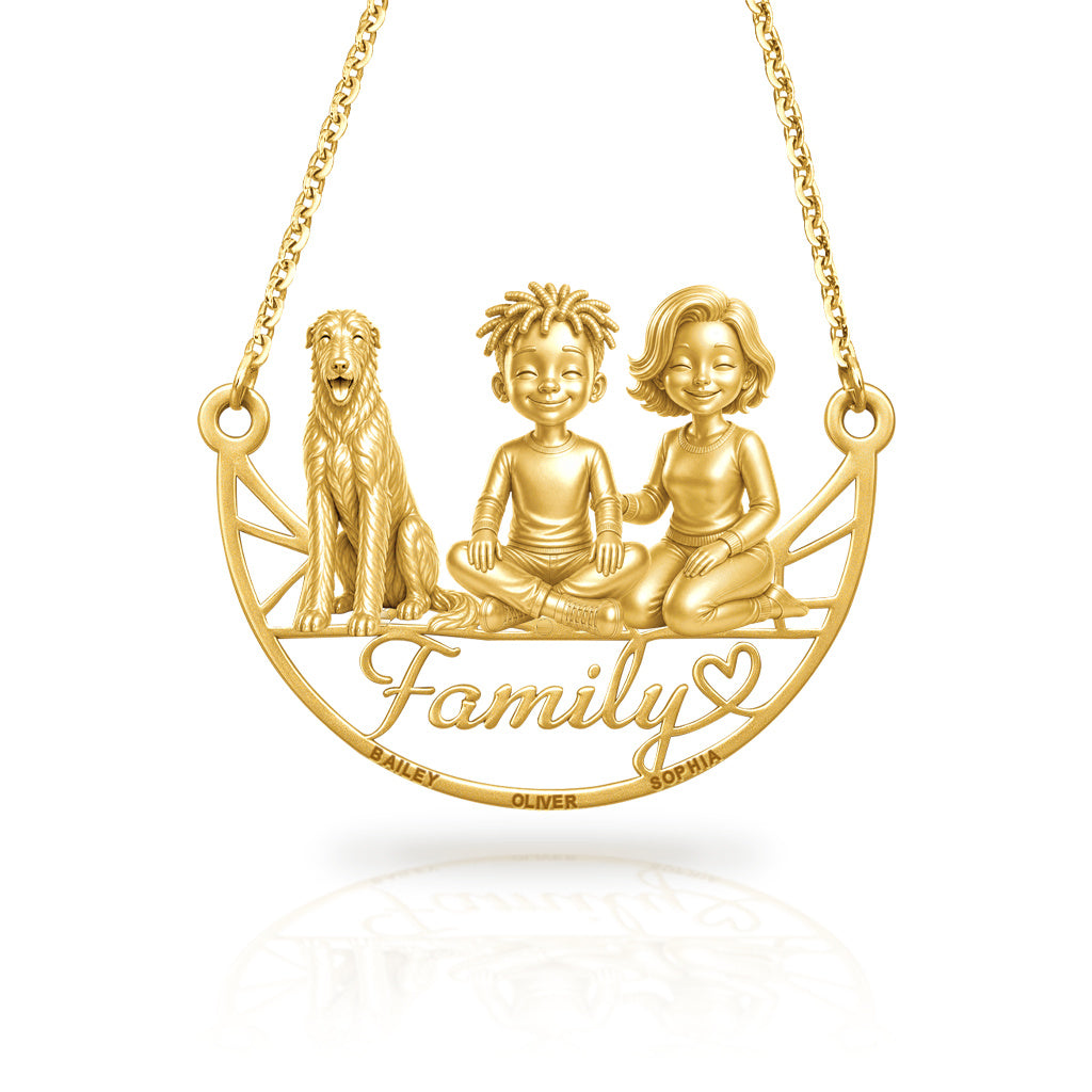 Soulyshine Scottish Deerhound family and dog handcrafted necklace