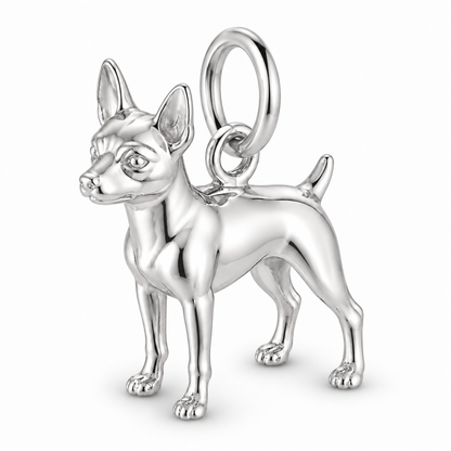 Polished silver dog charm – Toy Fox Terrier