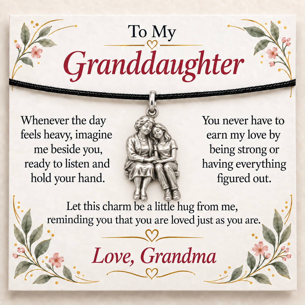 Grandma's Listening Charm: You Are Always Loved — Main image, silver finish
