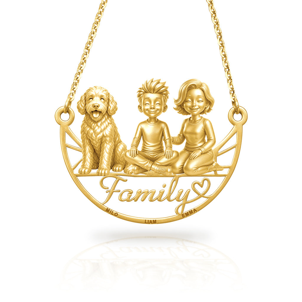 Soulyshine Sheepadoodle family and dog handcrafted necklace