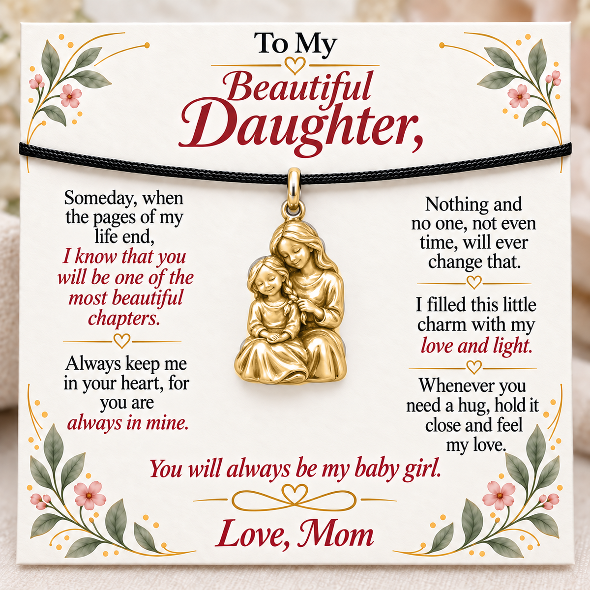 Braided with Care, Held in Mom’s Heart — Main image, gold finish