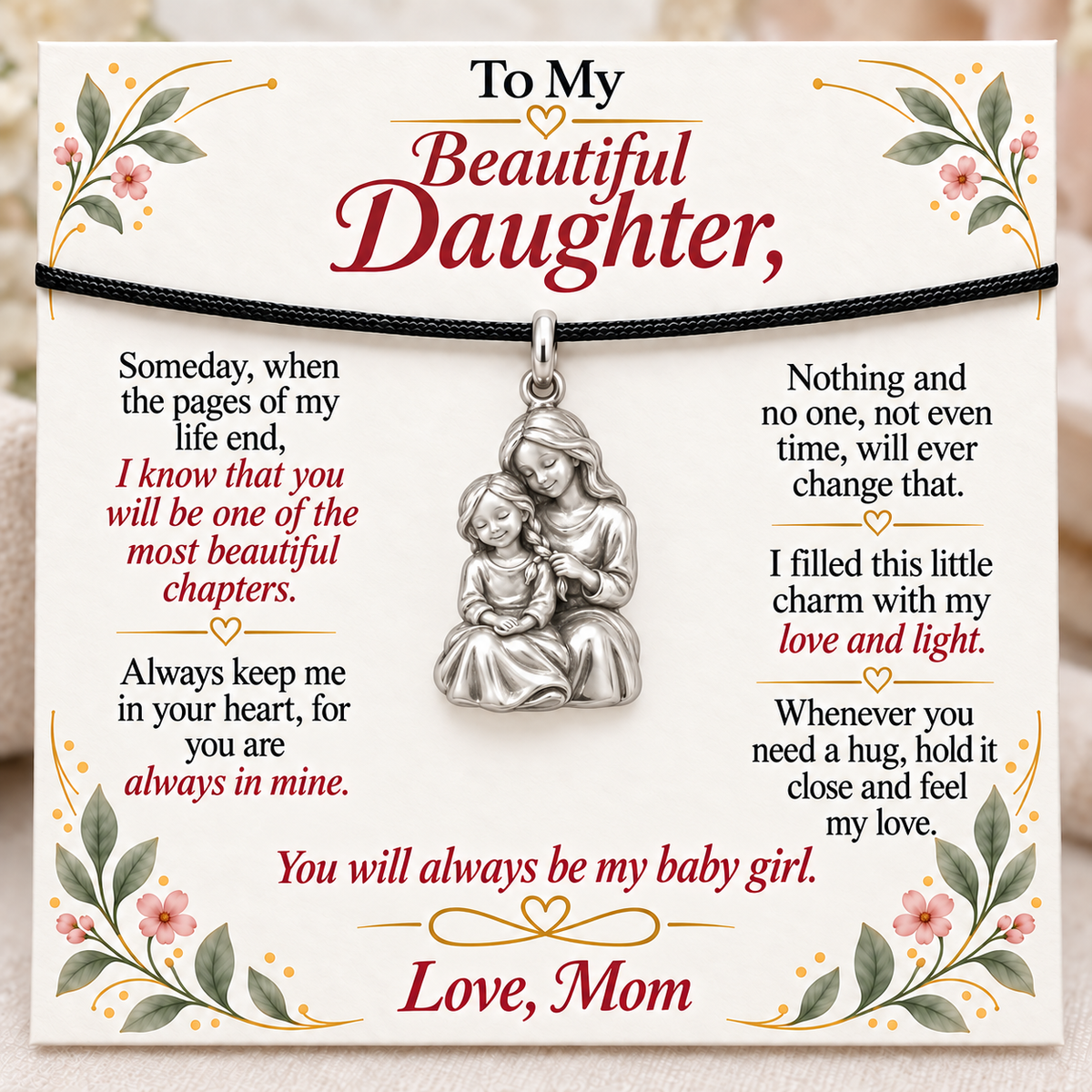 Braided with Care, Held in Mom’s Heart — Main image, silver finish