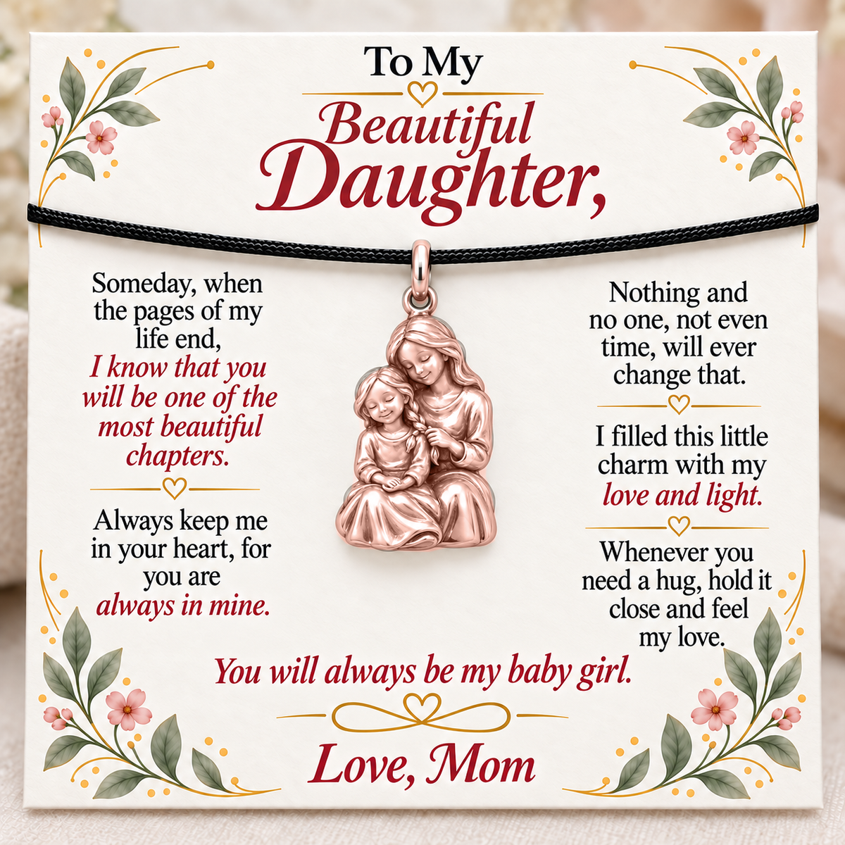 Braided with Care, Held in Mom’s Heart — Main image, rose gold finish