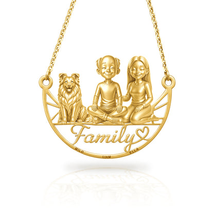 Soulyshine Shetland Sheepdog family and dog handcrafted necklace