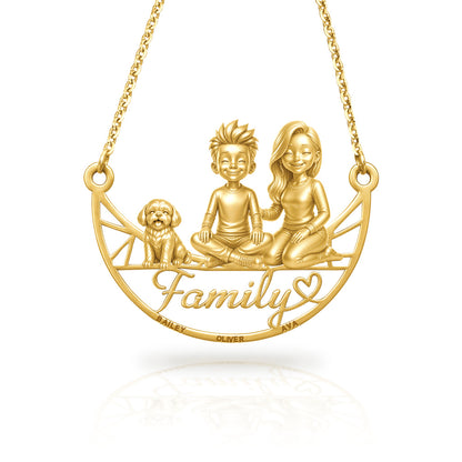 Soulyshine Shih Tzu puppy cut family and dog handcrafted necklace