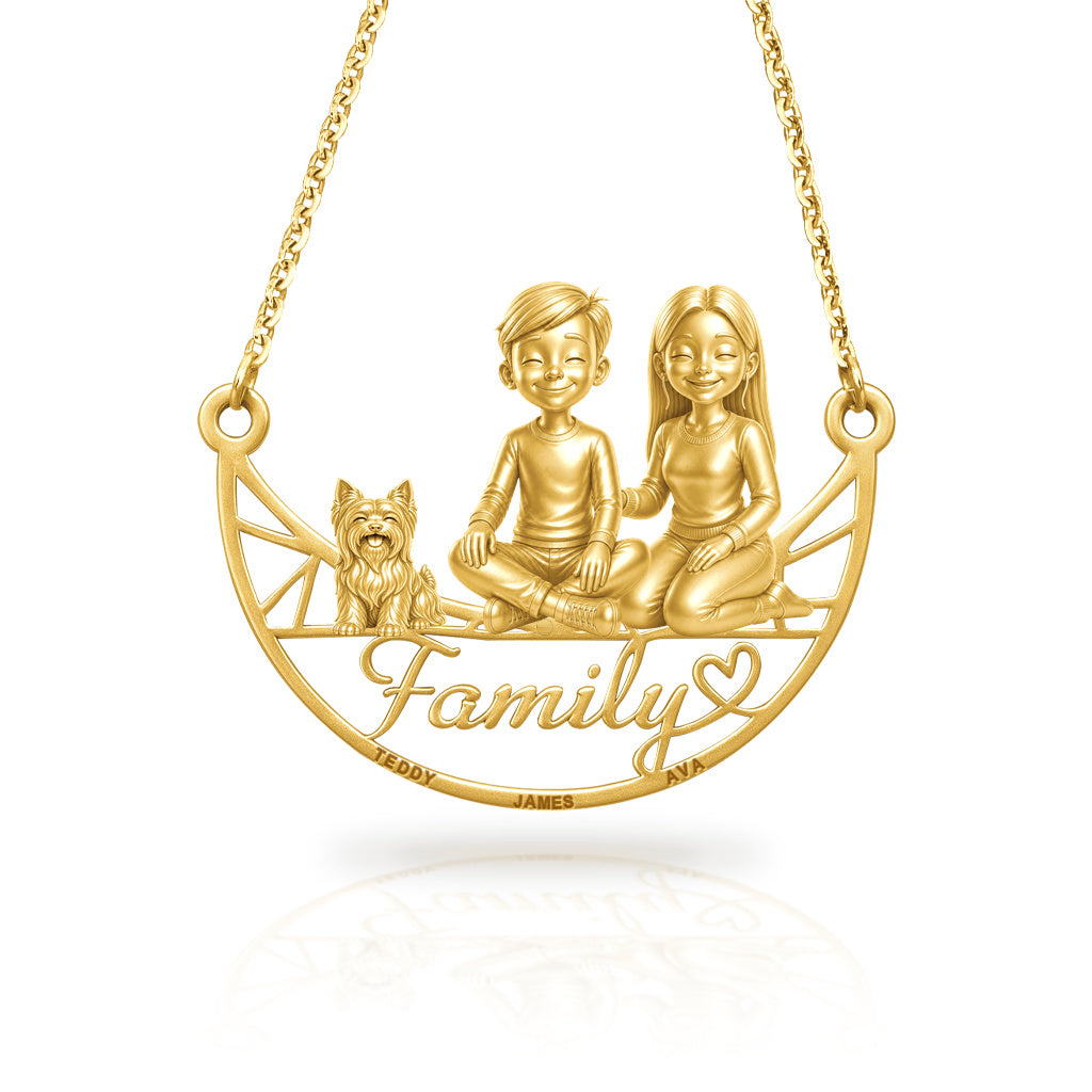 Soulyshine Silky Terrier family and dog handcrafted necklace