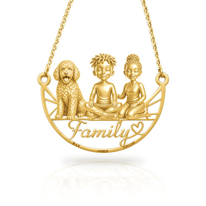 Soulyshine Spanish Water Dog family and dog handcrafted necklace