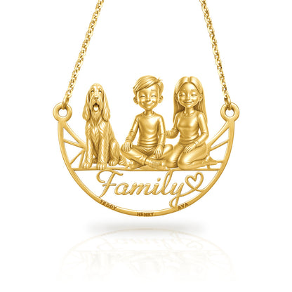 Soulyshine Spinone Italiano family and dog handcrafted necklace
