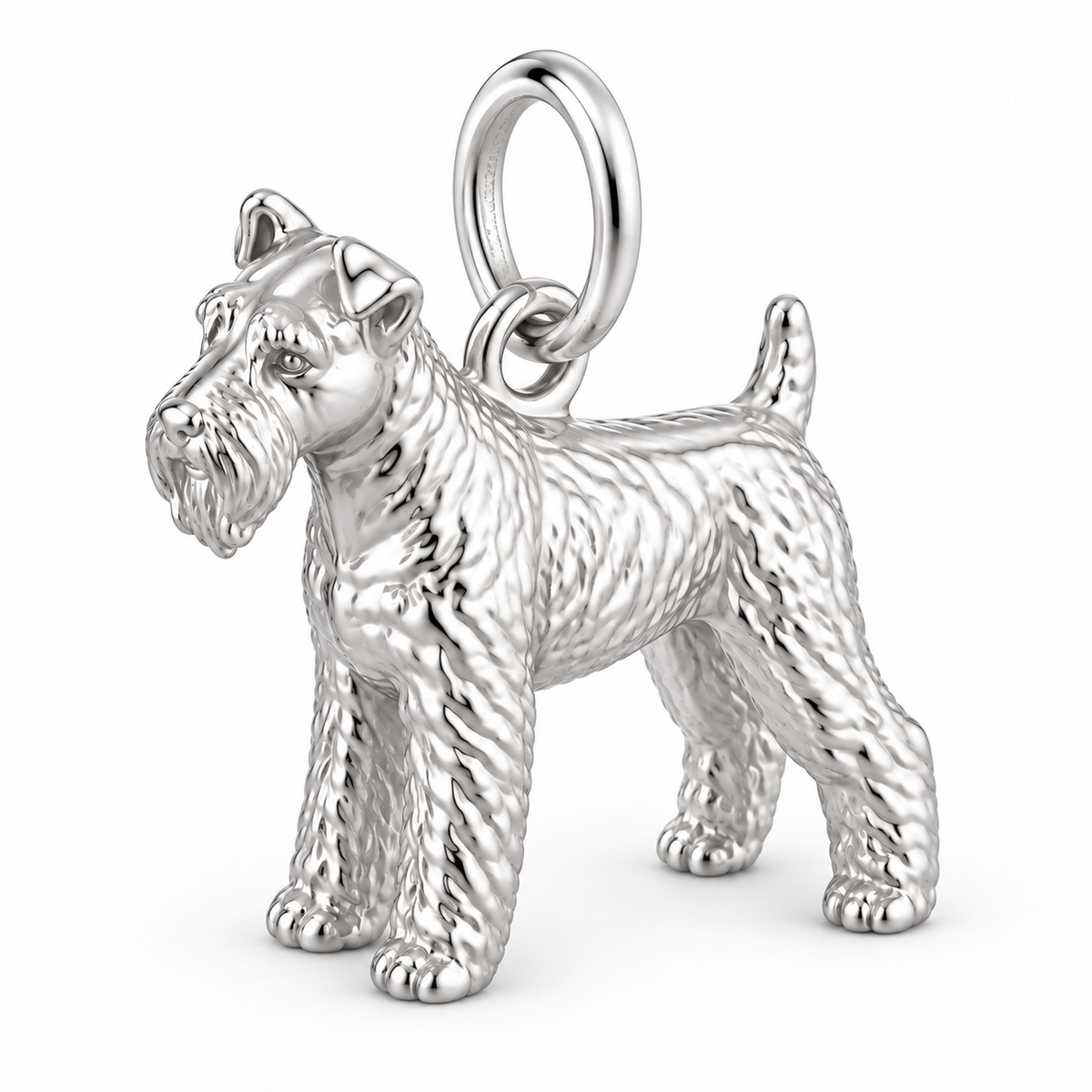 Polished silver dog charm – Kerry Blue Terrier