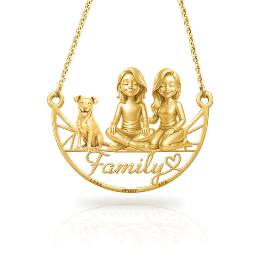 Soulyshine Swedish Farmdog family and dog handcrafted necklace
