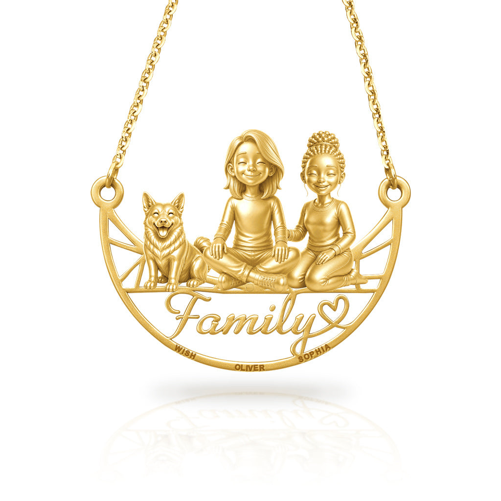 Soulyshine Swedish Vallhund family and dog handcrafted necklace