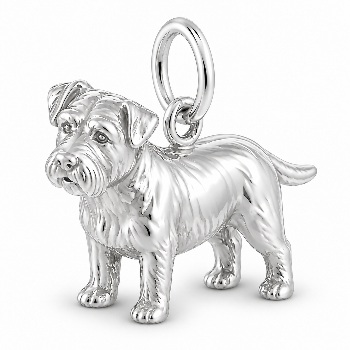 Polished silver dog charm – Glen of Imaal Terrier