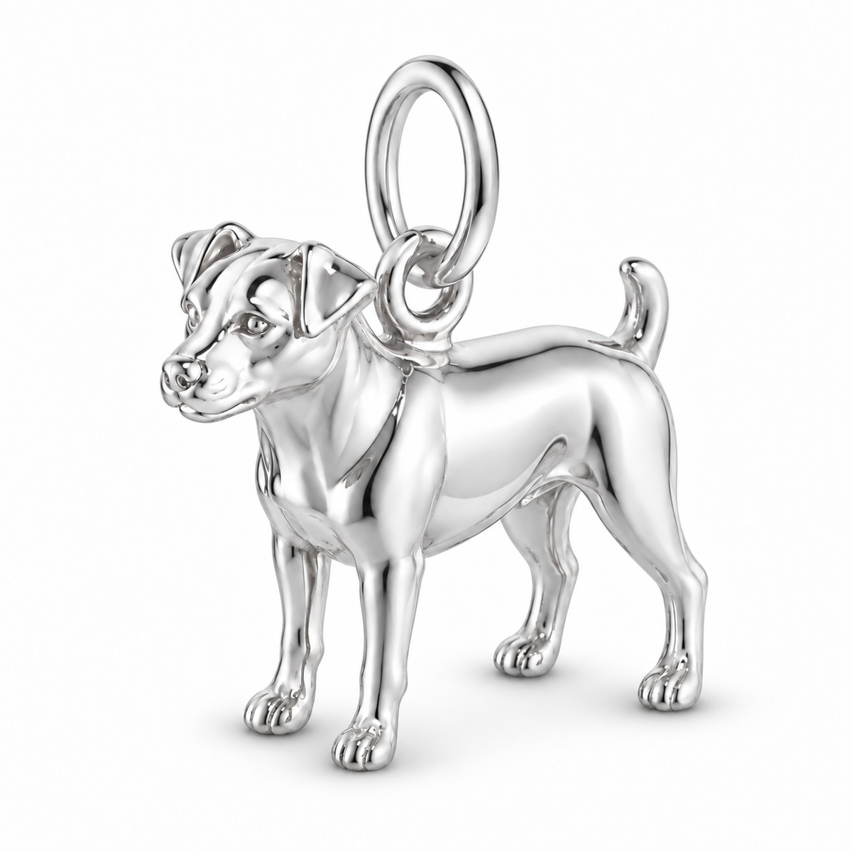 Polished silver dog charm – Danish-Swedish Farmdog