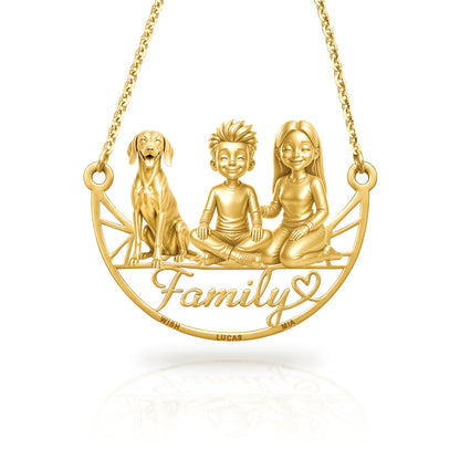 Soulyshine Weimaraner family and dog handcrafted necklace