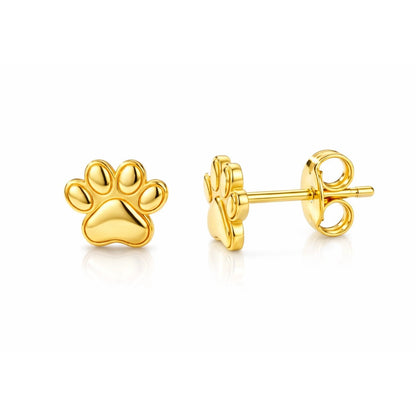 Soulyshine The Little Paw Stud Earings in 18K Gold Vermeil/ Silver