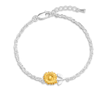 Sunflower Golden Bloom K14 Gold Vermeil and Silver Bracelet
