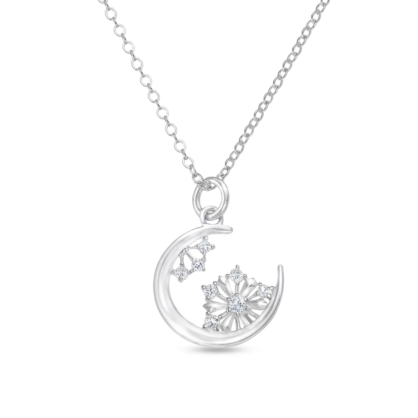 Soulyshine Lunar Snowflake Silver Necklace
