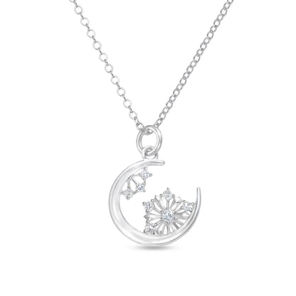 Soulyshine Lunar Snowflake Silver Necklace