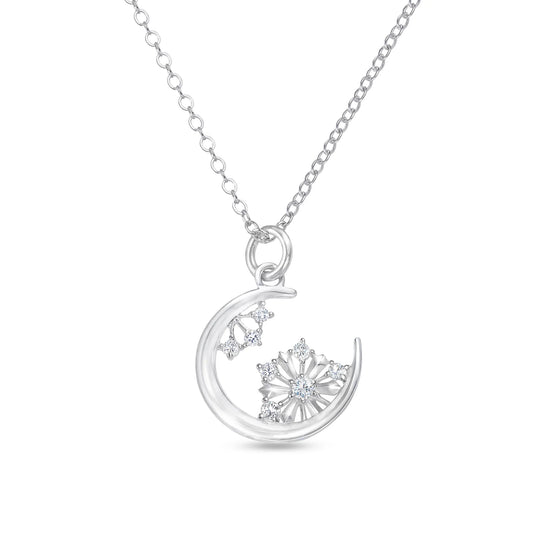 Soulyshine Lunar Snowflake Silver Necklace