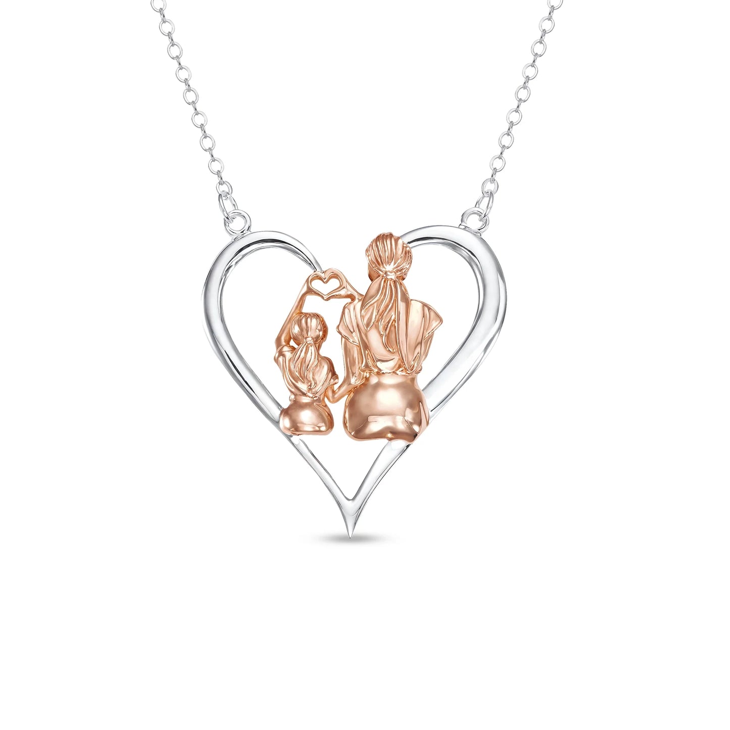 Heartbond Moments Vermeil Rosegold and Silver Necklace
