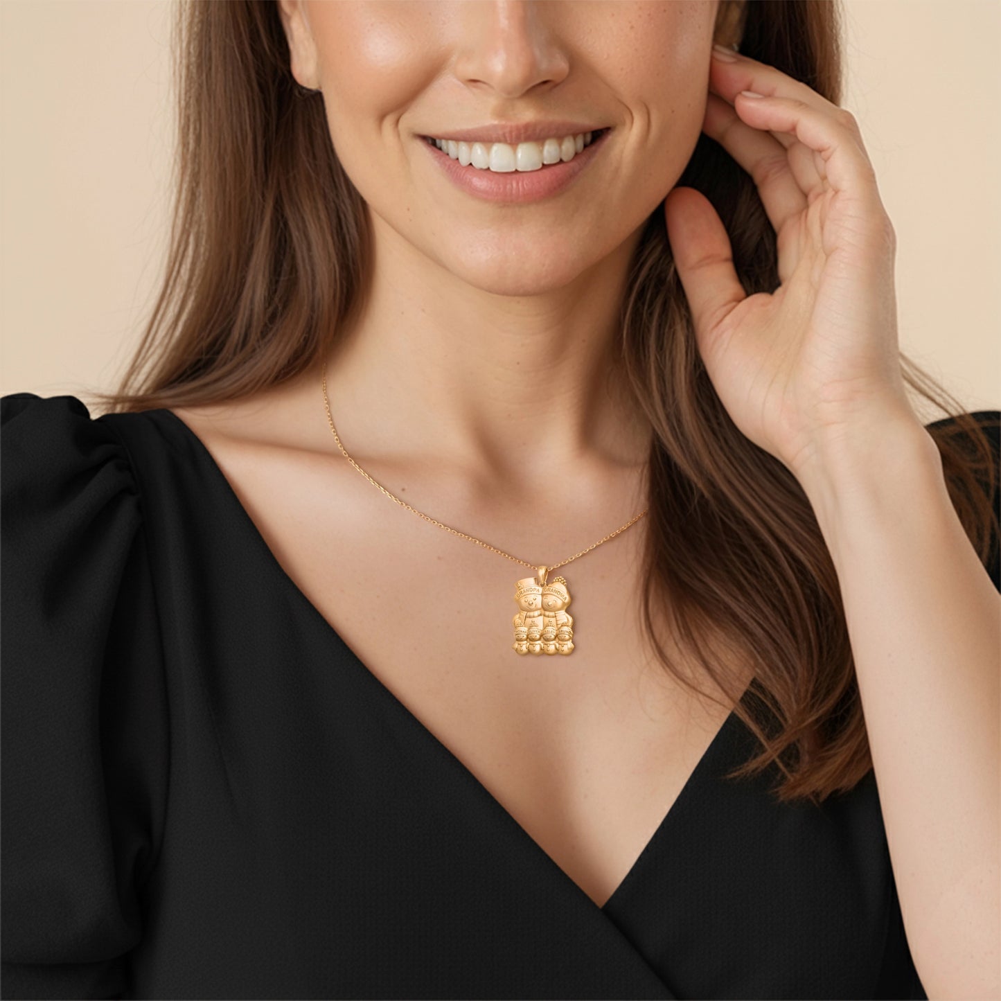 Soulyshine Personalized Cute Snowman Family Christmas - Handmade Necklace in Silver/14K Gold Vermeil