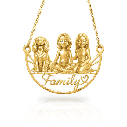 Soulyshine Welsh Springer Spaniel family and dog handcrafted necklace