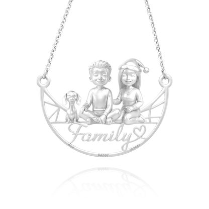 The Loving Home – Handcrafted Family & Pet Portrait Necklace