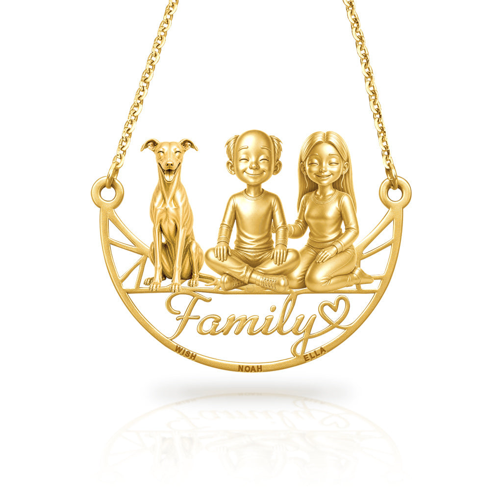 Soulyshine Whippet family and dog handcrafted necklace