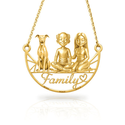 Soulyshine Whippet family and dog handcrafted necklace