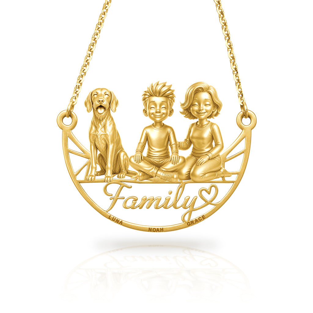 Soulyshine Wirehaired Vizsla family and dog handcrafted necklace